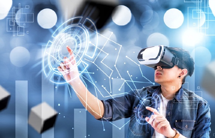 Man With Virtual Reality Glasses