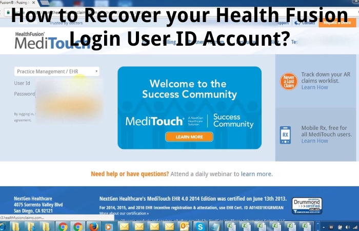 How to Recover your Health Fusion Login User ID Account?