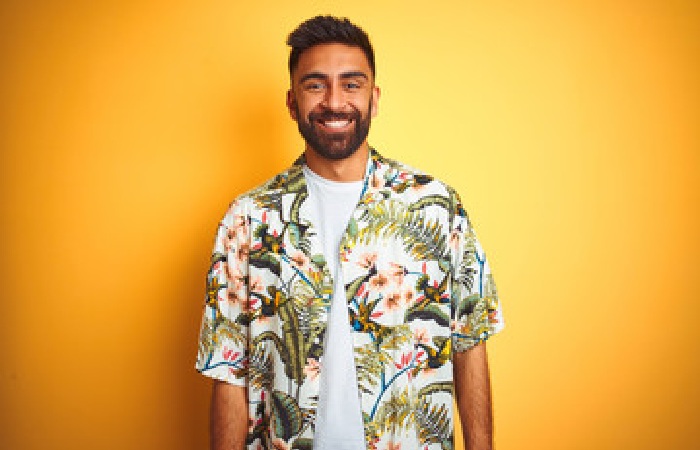 Casual Shirts of Flower Style Casual Men Shirt Long Sleeve and Slim Fit Mens Clothes