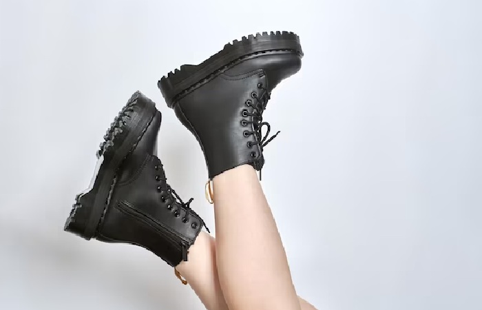 Cute Black Combat Boots for Women