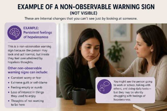 What Is an Example of a Non-Observable Warning Sign for a Mental Health Condition in Someone Else
